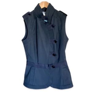 L.A.M.B. Black Vest Lined Loop Hole Closure - Gwen Stefani Collection - NWOT